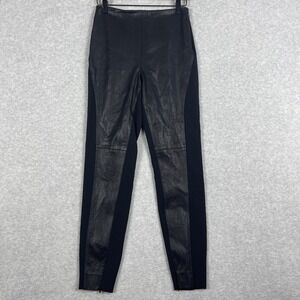 Ralph Lauren‎ Black Label Leather Front Leggings Womens Size 4 Quiet Luxury